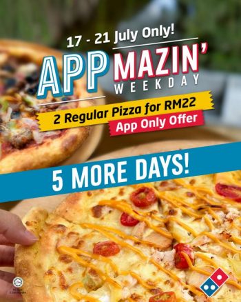 Dominos-Pizza-Appmazin-Weekday-2-Regular-Pizza-for-RM22-Promotion-350x438 - Beverages Food , Restaurant & Pub Johor Kedah Kelantan Kuala Lumpur Melaka Negeri Sembilan Pahang Penang Perak Perlis Promotions & Freebies Putrajaya Sabah Sarawak Selangor Terengganu 