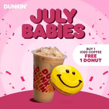 Dunkin-Free-Donut-for-July-Babies-350x350 - Beverages Food , Restaurant & Pub Johor Kedah Kelantan Kuala Lumpur Melaka Negeri Sembilan Pahang Penang Perak Perlis Promotions & Freebies Putrajaya Sabah Sarawak Selangor Terengganu 