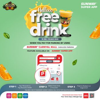 Free-Drink-With-Sunway-Carnival-Cashless-Parking-350x350 - Johor Kedah Kelantan Kuala Lumpur Melaka Negeri Sembilan Online Store Others Pahang Penang Perak Perlis Promotions & Freebies Putrajaya Sabah Sarawak Selangor Terengganu 