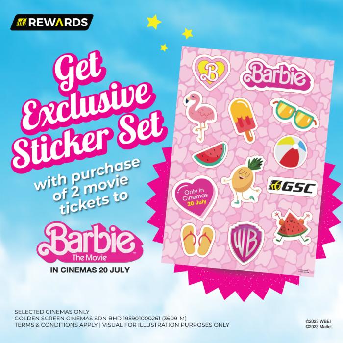 19 Jul 2023 Onward: GSC Barbie The Movie Free Exclusive Sticker Set 