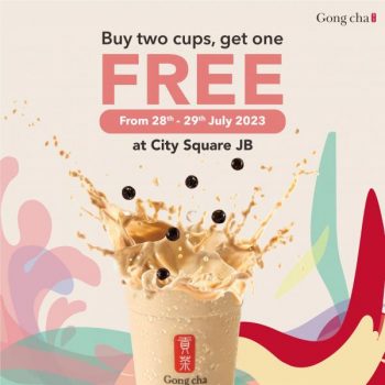 Gong-Cha-ReOpening-Buy-2-Free-1-Drink-Promotion-at-City-Square-Johor-Bahru-350x350 - Beverages Food , Restaurant & Pub Johor Promotions & Freebies 