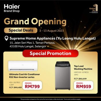 Haier-Grand-Opening-Special-Deals-at-Hulu-Langat-4-350x350 - Electronics & Computers Home Appliances Kitchen Appliances Promotions & Freebies Selangor 