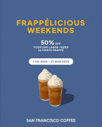 San-Francisco-Coffee-Frappelicious-Weekend-Promo-350x437 - Beverages Food , Restaurant & Pub Johor Kedah Kelantan Kuala Lumpur Melaka Negeri Sembilan Pahang Penang Perak Perlis Promotions & Freebies Putrajaya Sabah Sarawak Selangor Terengganu 