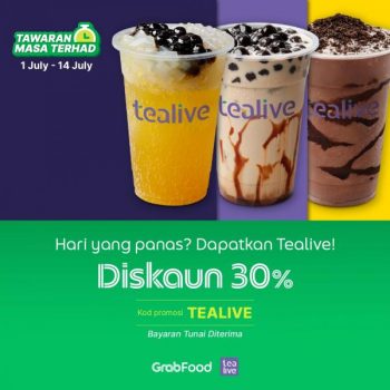 Tealive-GrabFood-30-OFF-Promo-Code-Promotion-350x350 - Beverages Food , Restaurant & Pub Johor Kedah Kelantan Kuala Lumpur Melaka Negeri Sembilan Online Store Pahang Penang Perak Perlis Promotions & Freebies Putrajaya Sabah Sarawak Selangor Terengganu 