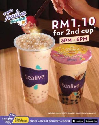 Tealive-Thursday-Promotion-350x438 - Beverages Food , Restaurant & Pub Johor Kedah Kelantan Kuala Lumpur Melaka Negeri Sembilan Pahang Penang Perak Perlis Promotions & Freebies Putrajaya Sabah Sarawak Selangor Terengganu 