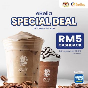 ZUS-Coffee-pay-with-TNG-eWallet-eBelia-RM5-Cashback-Promotion-350x350 - Beverages eWallet & Digital Currency Food , Restaurant & Pub Johor Kedah Kelantan Kuala Lumpur Melaka Negeri Sembilan Pahang Penang Perak Perlis Promotions & Freebies Putrajaya Sabah Sarawak Selangor Terengganu 