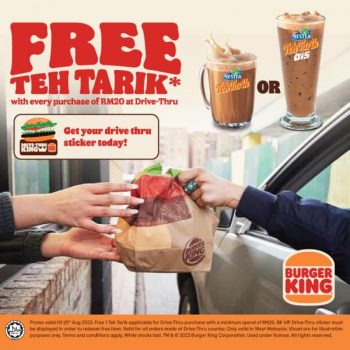 Burger-King-Drive-Thru-FREE-Teh-Tarik-Promotion-350x350 - Beverages Food , Restaurant & Pub Johor Kedah Kelantan Kuala Lumpur Melaka Negeri Sembilan Pahang Penang Perak Perlis Promotions & Freebies Putrajaya Sabah Sarawak Selangor Terengganu 