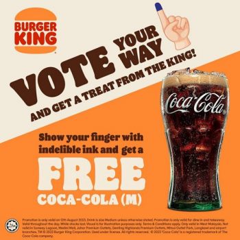 Burger-King-State-Election-PRN-Free-Coca-Cola-Promotion-350x350 - Beverages Food , Restaurant & Pub Johor Kedah Kelantan Kuala Lumpur Melaka Negeri Sembilan Pahang Penang Perak Perlis Promotions & Freebies Putrajaya Selangor Terengganu 