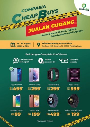CompAsia-Warehouse-Sale-Clearance-of-Laptops-Phones-Tablets-Smartwatches-3-350x494 - Electronics & Computers IT Gadgets Accessories Laptop Mobile Phone Selangor Tablets Warehouse Sale & Clearance in Malaysia 