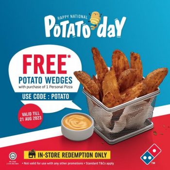 Dominos-Pizza-Potato-Day-Free-Potato-Wedges-Promotion-350x350 - Beverages Food , Restaurant & Pub Johor Kedah Kelantan Kuala Lumpur Melaka Negeri Sembilan Pahang Penang Perak Perlis Pizza Promotions & Freebies Putrajaya Sabah Sarawak Selangor Terengganu 