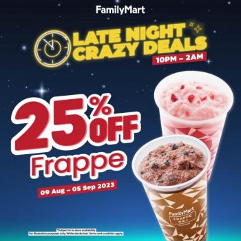 FamilyMart-Late-Night-Crazy-Deals-25-off-Frappe-Promotion-350x350 - Beverages Food , Restaurant & Pub Johor Kedah Kelantan Kuala Lumpur Melaka Negeri Sembilan Pahang Penang Perak Perlis Promotions & Freebies Putrajaya Sabah Sarawak Selangor Supermarket & Hypermarket Terengganu 