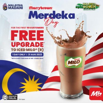 Marrybrown-Merdeka-Day-FREE-Upgrade-To-Iced-Milo-Promotion-350x350 - Beverages Food , Restaurant & Pub Johor Kedah Kelantan Kuala Lumpur Melaka Negeri Sembilan Pahang Penang Perak Perlis Promotions & Freebies Putrajaya Sabah Sarawak Selangor Terengganu 