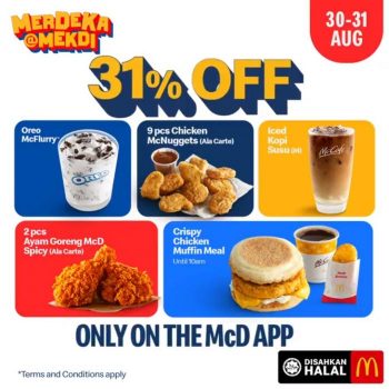 McDonalds-Merdeka-31-OFF-Promotion-350x350 - Beverages Food , Restaurant & Pub Johor Kedah Kelantan Kuala Lumpur Melaka Negeri Sembilan Pahang Penang Perak Perlis Promotions & Freebies Putrajaya Sabah Sarawak Selangor Terengganu 