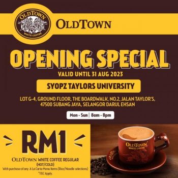 Oldtown-Opening-RM1-Oldtown-White-Coffee-Promotion-at-Syopz-Taylors-University-350x350 - Beverages Food , Restaurant & Pub Promotions & Freebies Selangor 