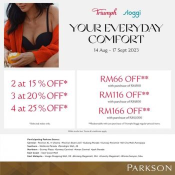 Parkson-Triumph-Sloggi-Promo-350x350 - Fashion Accessories Fashion Lifestyle & Department Store Johor Kedah Kelantan Kuala Lumpur Lingerie Melaka Negeri Sembilan Pahang Penang Perak Perlis Promotions & Freebies Putrajaya Sabah Sarawak Selangor Terengganu Underwear 