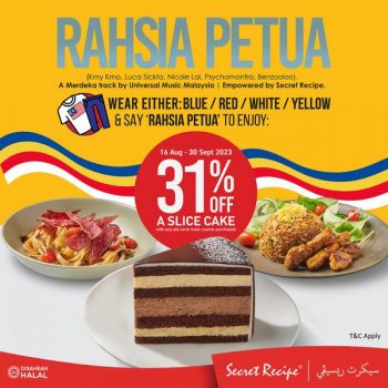 Secret-Recipe-Merdeka-Promo-350x350 - Beverages Cake Food , Restaurant & Pub Johor Kedah Kelantan Kuala Lumpur Melaka Negeri Sembilan Pahang Penang Perak Perlis Promotions & Freebies Putrajaya Sabah Sarawak Selangor Terengganu 