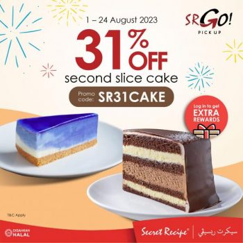 Secret-Recipe-SR-Go-31-OFF-2nd-Slice-Of-Cake-Promotion-350x350 - Beverages Cake Food , Restaurant & Pub Johor Kedah Kelantan Kuala Lumpur Melaka Negeri Sembilan Pahang Penang Perak Perlis Promotions & Freebies Putrajaya Sabah Sarawak Selangor Terengganu 