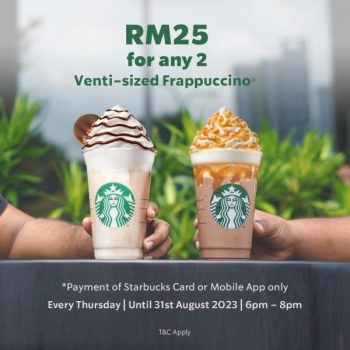 Starbucks-RM25-for-2-Venti-sized-Frappuccino-Promotion-350x350 - Beverages Food , Restaurant & Pub Johor Kedah Kelantan Kuala Lumpur Melaka Negeri Sembilan Pahang Penang Perak Perlis Promotions & Freebies Putrajaya Sabah Sarawak Selangor Terengganu 