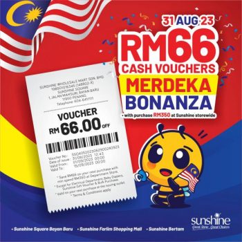 Sunshine-Merdeka-Bonanza-Free-RM66-Cash-Voucher-Promotion-350x350 - Penang Promotions & Freebies Supermarket & Hypermarket 