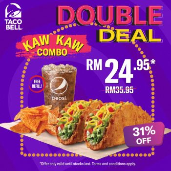 Taco-Bell-Kaw-Kaw-Combo-Double-Deal-350x350 - Beverages Food , Restaurant & Pub Johor Kedah Kelantan Kuala Lumpur Melaka Negeri Sembilan Pahang Penang Perak Perlis Promotions & Freebies Putrajaya Sabah Sarawak Selangor Terengganu 