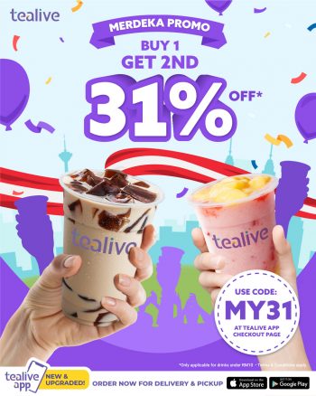 Tealive-Merdeka-Promo-350x438 - Beverages Food , Restaurant & Pub Johor Kedah Kelantan Kuala Lumpur Melaka Negeri Sembilan Pahang Penang Perak Perlis Promotions & Freebies Putrajaya Sabah Sarawak Selangor Terengganu 