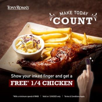 Tony-Romas-PRN-FREE-14-Chicken-Promotion-350x350 - Beverages Food , Restaurant & Pub Johor Kedah Kelantan Kuala Lumpur Melaka Negeri Sembilan Pahang Penang Perak Perlis Promotions & Freebies Putrajaya Sabah Sarawak Selangor Terengganu 