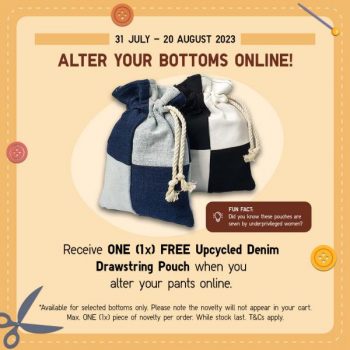 UNIQLO-Alter-Pants-Online-FREE-Upcycled-Denim-Drawstring-Pouch-Promotion-350x350 - Apparels Fashion Accessories Fashion Lifestyle & Department Store Johor Kedah Kelantan Kuala Lumpur Melaka Negeri Sembilan Pahang Penang Perak Perlis Promotions & Freebies Putrajaya Sabah Sarawak Selangor Terengganu 