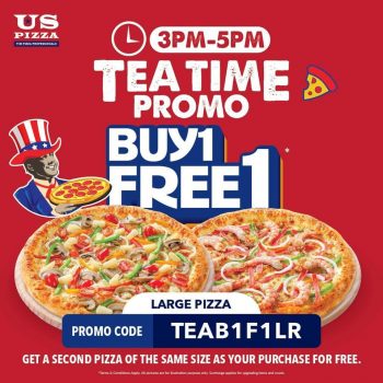 US-Pizza-Tea-Time-Promo-1-350x350 - Beverages Food , Restaurant & Pub Johor Kedah Kelantan Kuala Lumpur Melaka Negeri Sembilan Pahang Penang Perak Perlis Pizza Promotions & Freebies Putrajaya Sabah Sarawak Selangor Terengganu 