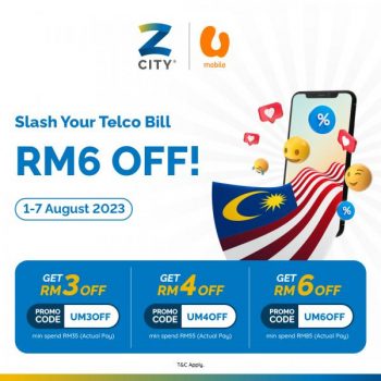 ZCITY-Pay-U-Mobile-Bills-Up-To-RM6-OFF-Promo-Code-Promotion-350x350 - Johor Kedah Kelantan Kuala Lumpur Melaka Negeri Sembilan Others Pahang Penang Perak Perlis Promotions & Freebies Putrajaya Sabah Sarawak Selangor Terengganu 