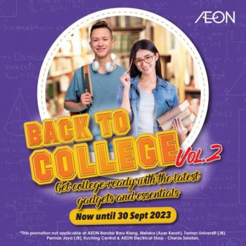 AEON-Back-To-College-Promotion-350x350 - Johor Kedah Kelantan Kuala Lumpur Melaka Negeri Sembilan Pahang Penang Perak Perlis Promotions & Freebies Putrajaya Sabah Sarawak Selangor Supermarket & Hypermarket Terengganu 