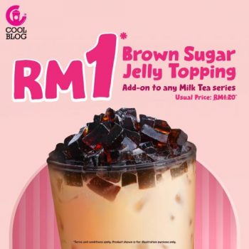 Coolblog-RM1-Brown-Sugar-Jelly-Topping-Promotion-350x350 - Beverages Food , Restaurant & Pub Johor Kedah Kelantan Kuala Lumpur Melaka Negeri Sembilan Pahang Penang Perak Perlis Promotions & Freebies Putrajaya Sabah Sarawak Selangor Terengganu 