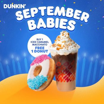 Dunkin-Free-1-Donut-for-September-Babies-350x350 - Beverages Food , Restaurant & Pub Johor Kedah Kelantan Kuala Lumpur Melaka Negeri Sembilan Pahang Penang Perak Perlis Promotions & Freebies Putrajaya Sabah Sarawak Selangor Terengganu 