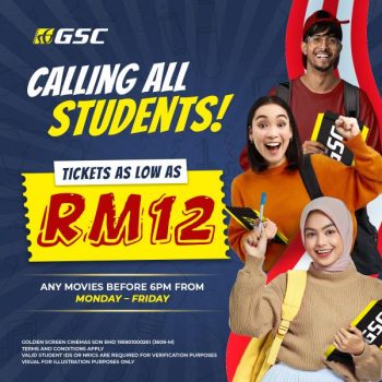 GSC-Student-Ticket-Promotion-350x350 - Cinemas Johor Kedah Kelantan Kuala Lumpur Melaka Movie & Music & Games Negeri Sembilan Pahang Penang Perak Perlis Promotions & Freebies Putrajaya Sabah Sales Happening Now In Malaysia Sarawak Selangor Terengganu 