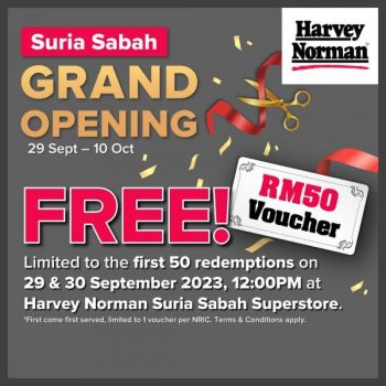 Harvey-Norman-Grand-Opening-Promotion-at-Suria-Sabah-350x350 - Electronics & Computers Furniture Home & Garden & Tools Home Appliances Home Decor Kitchen Appliances Promotions & Freebies Sabah 