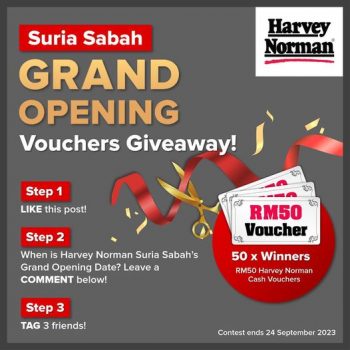 Harvey-Norman-Grand-Opening-Voucher-Giveaway-350x350 - Electronics & Computers Events & Fairs Furniture Home & Garden & Tools Home Appliances Home Decor Johor Kedah Kelantan Kitchen Appliances Kuala Lumpur Malaysia Sales Melaka Negeri Sembilan Online Store Pahang Penang Perak Perlis Putrajaya Sabah Sarawak Selangor Terengganu 