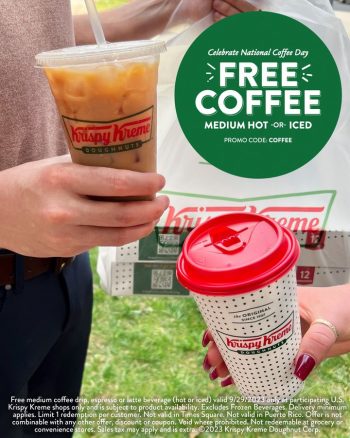 Krispy-Kreme-Free-Coffee-Hot-or-Iced-350x438 - Beverages Food , Restaurant & Pub Johor Kedah Kelantan Kuala Lumpur Melaka Negeri Sembilan Pahang Penang Perak Perlis Promotions & Freebies Putrajaya Sabah Sarawak Selangor Terengganu 