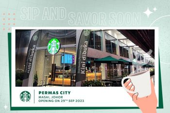 Starbucks-Grand-Opening-Promotion-at-Permas-City-350x233 - Beverages Food , Restaurant & Pub Johor Promotions & Freebies 