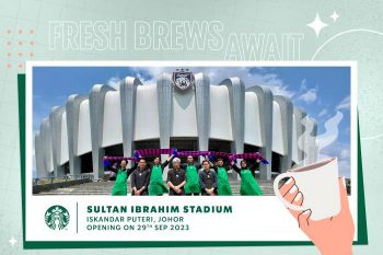 Starbucks-Grand-Opening-Promotion-at-Sultan-Ibrahim-Stadium-350x233 - Beverages Food , Restaurant & Pub Johor Promotions & Freebies 