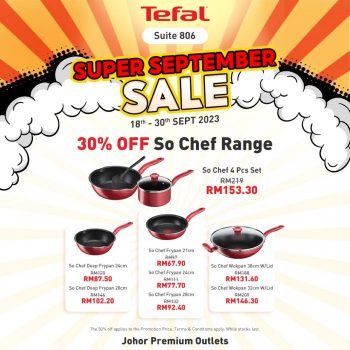 Tefal-Super-September-Sale-at-Johor-Premium-Outlets-350x350 - Home & Garden & Tools Johor Kitchenware Malaysia Sales 