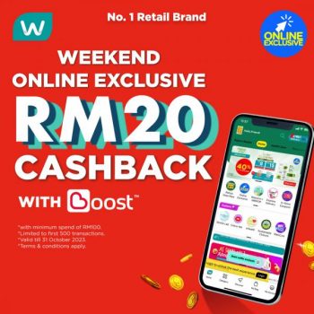 Watsons-Online-Boost-Weekend-RM20-Cashback-Promotion-350x350 - Beauty & Health Health Supplements Johor Kedah Kelantan Kuala Lumpur Melaka Negeri Sembilan Online Store Pahang Penang Perak Perlis Personal Care Promotions & Freebies Putrajaya Sabah Sarawak Selangor Terengganu 