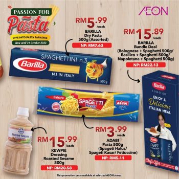 AEON-World-Pasta-Day-Promotion-1-350x350 - Johor Kedah Kelantan Kuala Lumpur Melaka Negeri Sembilan Pahang Penang Perak Perlis Promotions & Freebies Putrajaya Sabah Sarawak Selangor Supermarket & Hypermarket Terengganu 