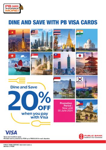 Dine-and-Save-with-PB-Visa-Cards-350x495 - Bank & Finance Beverages Food , Restaurant & Pub Johor Kedah Kelantan Kuala Lumpur Melaka Negeri Sembilan Online Store Pahang Penang Perak Perlis Promotions & Freebies Public Bank Putrajaya Sabah Sarawak Selangor Terengganu 