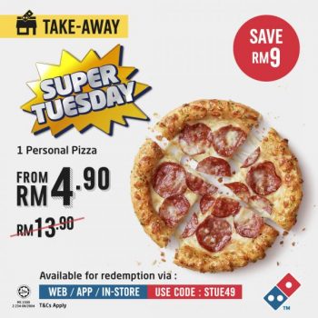 Dominos-Pizza-Super-Tuesday-Pizza-@-RM4.90-Promotion-350x350 - Beverages Food , Restaurant & Pub Johor Kedah Kelantan Kuala Lumpur Melaka Negeri Sembilan Pahang Penang Perak Perlis Pizza Promotions & Freebies Putrajaya Sabah Sarawak Selangor Terengganu 