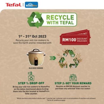 HomePro-Recycle-with-Tefal-Campaign-350x350 - Electronics & Computers Home Appliances Johor Kedah Kelantan Kitchen Appliances Kuala Lumpur Melaka Negeri Sembilan Pahang Penang Perak Perlis Promotions & Freebies Putrajaya Sabah Sarawak Selangor Terengganu 