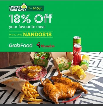 Nandos-18-Off-Promo-with-GrabFood-350x358 - Beverages Food , Restaurant & Pub Johor Kedah Kelantan Kuala Lumpur Melaka Negeri Sembilan Pahang Penang Perak Perlis Promotions & Freebies Putrajaya Sabah Sarawak Selangor Terengganu 