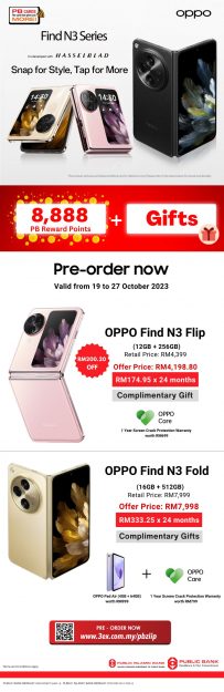 OPPO-Pre-Order-Find-N3-Series-Promotion-with-Public-Bank-203x625 - Bank & Finance Electronics & Computers IT Gadgets Accessories Johor Kedah Kelantan Kuala Lumpur Melaka Mobile Phone Negeri Sembilan Online Store Pahang Penang Perak Perlis Promotions & Freebies Public Bank Putrajaya Sabah Sarawak Selangor Terengganu 