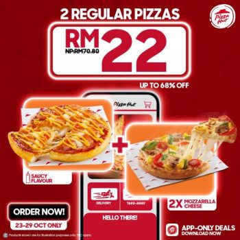 Pizza-Hut-2-Regular-Pizza-for-RM22-App-Exclusive-Promotion-350x350 - Beverages Food , Restaurant & Pub Johor Kedah Kelantan Kuala Lumpur Melaka Negeri Sembilan Pahang Penang Perak Perlis Pizza Promotions & Freebies Putrajaya Sabah Sarawak Selangor Terengganu 