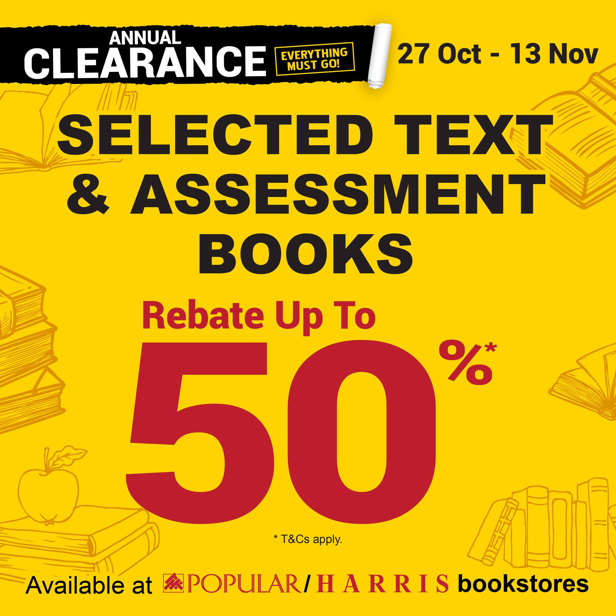 27 Oct-13 Nov 2023: Popular Bookstores Annual Clearance Sale! Up