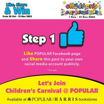 Popular-Children-Carnival-2023-1-350x350 - Books & Magazines Events & Fairs Johor Kedah Kelantan Kuala Lumpur Melaka Negeri Sembilan Online Store Pahang Penang Perak Perlis Putrajaya Sabah Sarawak Selangor Stationery Terengganu 
