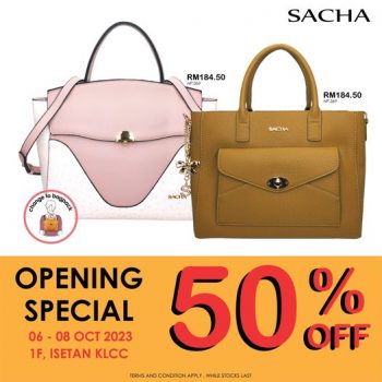 SACHA-Opening-Special-at-Isetan-350x350 - Bags Fashion Accessories Fashion Lifestyle & Department Store Handbags Kuala Lumpur Promotions & Freebies Selangor 